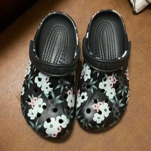 Navy Blue Floral Crocs